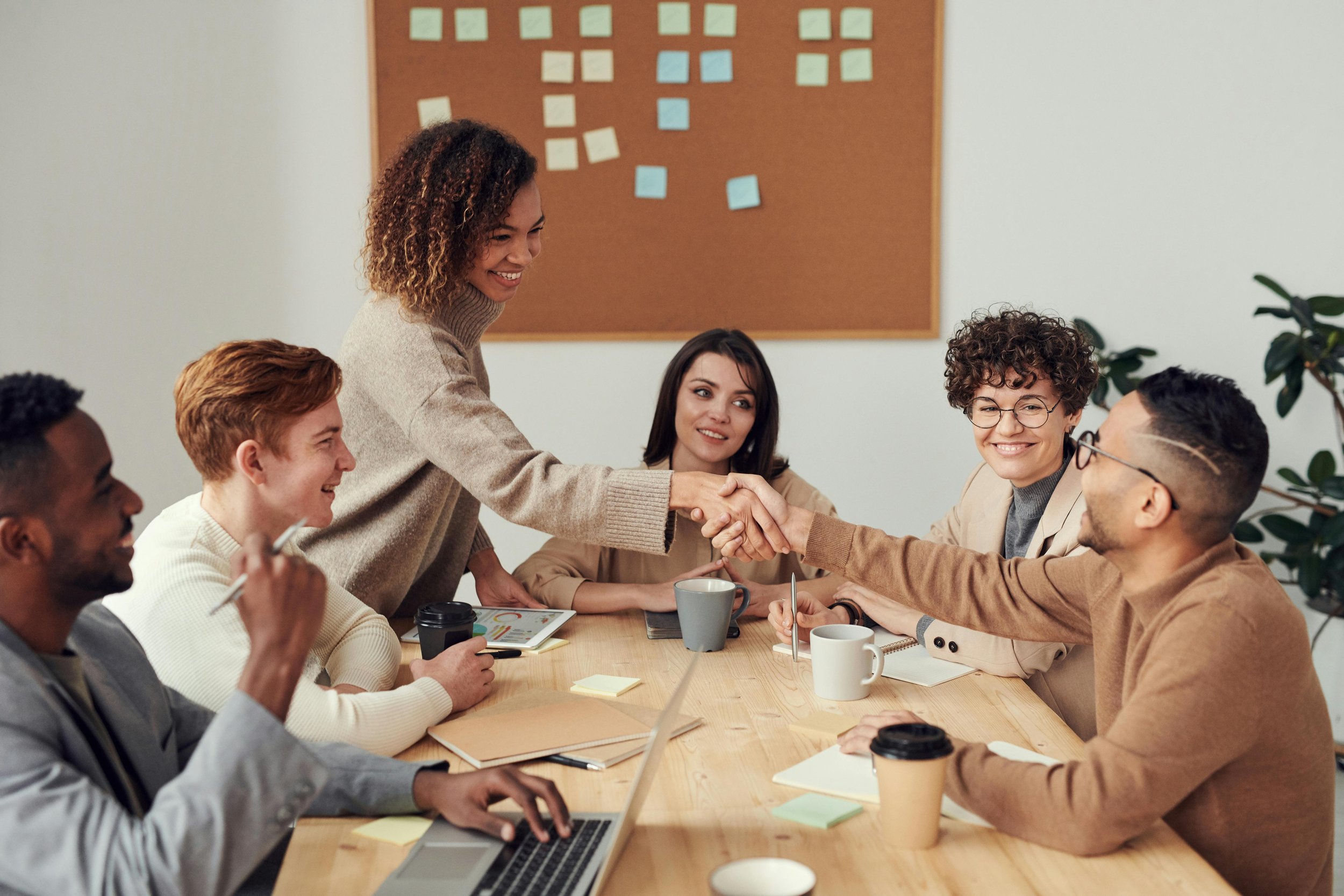 Colleagues connecting during a team meeting